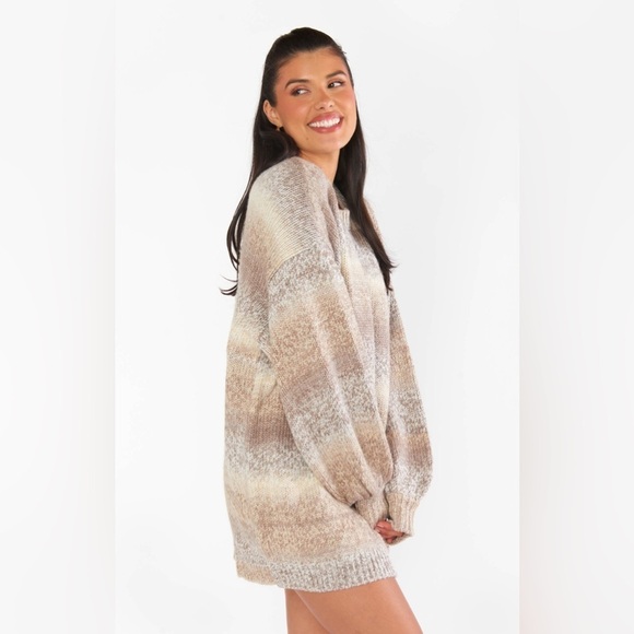 SHOW ME YOUR MUMU Timothy Tunic Sweater Neutral Space Dye Knit - Picture 5 of 11